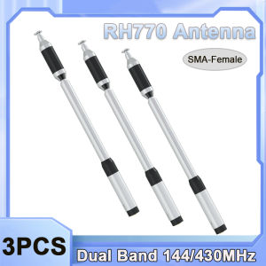 Radio Antenna RH770 Dual Band 144/430MHz High Gain SMA-Female Telescopic Long Aerial For Baofeng Retevis Harvest Kenwood Radios