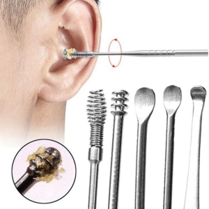 MaxPlus 6pcs/set Portable Stainless Steel Ear Cleaning Brush Wax Remover Curette Ear Cleaner