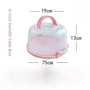 Portable Birthday Cake Box Reusable Plastic Handheld Packaging Box for Home Use Convenient Carry Transparent 6/8/10 Inch Size