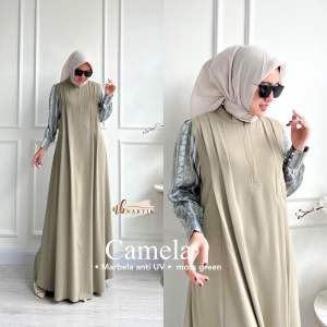 CAMELA DRESS. Bahan : Marbela anti UV ( bahan import ) •karakter : adem tebel lembut jatuh •size : LD 100cm- 110cm | PB 140cm • DETAIL : resleting depan Lengan tangan kancing Kerah Shanghai Kantong saku Gak menyusut setelah dicuci