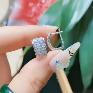 Bông tai bạc khoá bấm thời trang chất liệu bằng bạc s925 MS012y