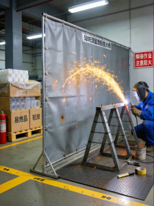 DESHAO | Grey Fireproof Fabric High Temperature Welding Barrier Weld Spatter Proof Flame Retardant