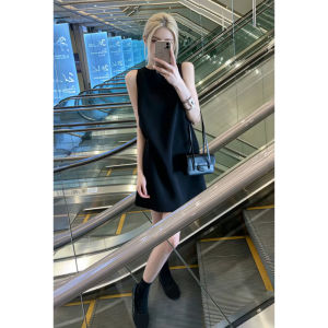 LIRUSHAN | Stylish Black Sleeveless Dress