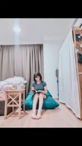 Waterproof Triangle Bean Bag Comfy Head Support Full Set WITH Bead Filling Linen Velvet Fabric  lazy sofa 懒人沙发