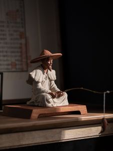 Creative Ceramic Chinese Zen Fishing Figure Ornaments Bedroom Study Decorative Accessories Handmade Craft Desktop Decoration