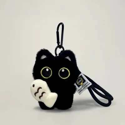 Kawaii Mèo Đen Búp Bê Móc Khóa Sang Trọng Túi Mặt Dây Quyến Rũ Đồ Chơi Mềm Quà Tặng Cho Nữ Cặp Đôi Phụ Kiện Ô Tô Unisex Người Lớn
