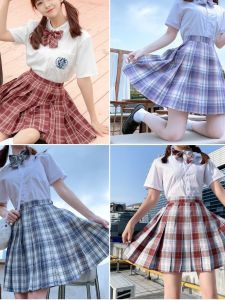 ชุดนักเรียนหญิง JK แขนสั้นสไตล์ญี่ปุ่น กระโปรงจีบ สไตล์ฤดูร้อน 2024 สำหรับผู้หญิงวัย 18-25 ปี