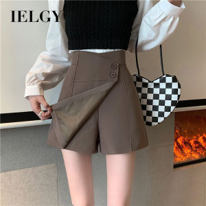 IELGY ผู้หญิงฤดูร้อนเอวสูงกางเกงขาสั้นขากว้างสูทกางเกงกระโปรง A-Line