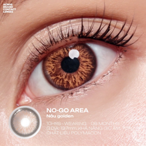 (HOẢ TỐC SG) Kính áp tròng màu Nâu Golden NO-GO AREA ACROS – Lens dùng 6 tháng đeo 10h/ngày