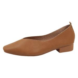 Comfortable Leather Low Heel Shoes for Work