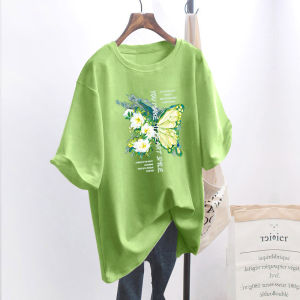 Áo Thun Nữ Tay Ngắn Dáng Rộng Mùa Hè Màu Xanh Lá Cây Thiết Kế Áo Lót Tay Khoét Sâu Thường Ngày Thoải Mái Thoáng Khí