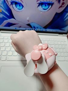 Kitty Cat KT Watch Fan USB Rechargeable Portable Cute Wrist Fan New Model Convenient Design Childrens USB Fan Digital Accessories