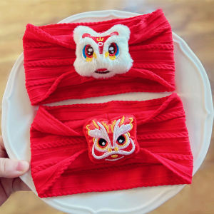 Big Red Baby Fontanel Hat Summer Baby Forehead Protector Wide Hair Band Hair Accessories Festive Chinese Style Tiger Head Hat