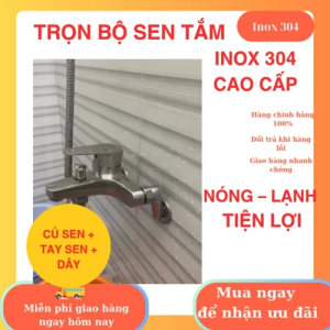 Trọn Bộ Vòi Sen Inox 304 Cao Cấp – Tăng Áp 200% – Nóng Lạnh Chống Gỉ Sét