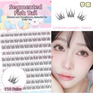 MENGLU | Natural Segmented Fish Tail Single Clump False Eyelashes 10 Rows