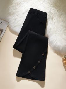 Moxueer | Black Slimming High Waist Flare Pants 9 Trousers