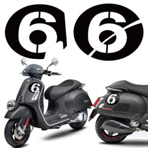 Vespa GTS 300 Decal: Modified Decal for Vespa & PIAGGIO Scooter Number Sticker