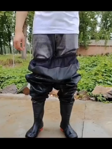 Thickened Waterproof Overalls with Rain Boots Half-Body Waterproof Clothing Flood Fighting