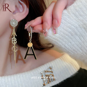 Frascati New Fashion Trend Unique Design Elegant Delicate Asymmetric Diamond Letter Fringe Earrings Womens High Jewelry Party Gifts