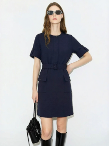 AMII | Stylish Worker-style Belted Loose Dress