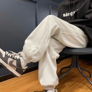 Oversize American Casual Trousers Mens Autumn Winter New Loose Trendy Grey Heavyweight Sport Pants Youth Fashion Brand