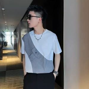 Áo thun nam áo polo giả túi chéo kiểu dáng Hàn Quốc cá tính trẻ trung H71