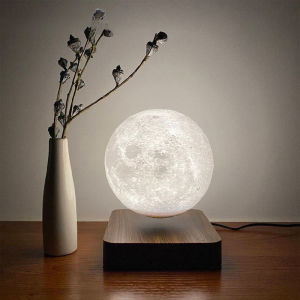 💥Dream Best🔥 Levitating Moon Lamp 3 Colors Floating Moon Lamp Spinning 3D Printing Magnetic Moon Night Light Unique Lamps Floating Globe - Cool Tech Gadgets Birthday Holiday Anniversary Christmas Gift