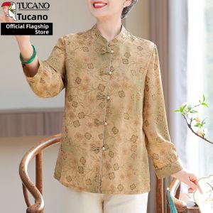 TUCANO | New Spring Summer Elderly Womens Long Sleeve Shirt Blouse
