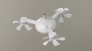 Rotatable 3in1 Ceiling Fan with Remote Control Lighting Lamp E27 E14 B22 GU10 Converter Base Lighting Base Bedroom Living Room