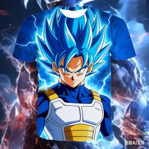 Bandai | new modelT-shirt Summer Dragon Ball Tower Theme Trendy 3D Printed Breathable Boys and Girls T-shirts Parent Child Tops