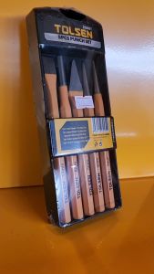 Tolsen Industrial 5pcs Powder Coated Punch Set25091 (HRC56-62)