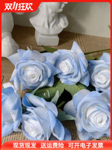 Cô Gái Giả Hoa Hồng Michigan Blue Ice 43cm Đất Sét Phong Cách Sinh Hoạt Hàng Ngày Không Có Mùi Không Có Hương Thơm Hoa Nhựa