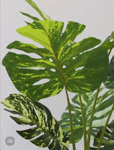 ⭐MONSTERA ALBO⭐ Artificial Plant Decor Tree Indoor Plant Decoration Plant Home Decor Office Plant Lobby Plant Decoration Artificial Greenery Indoor Tree Artificial Plant Decoration Indoor Plant Decor for Home Office Hotel Lobby Interior Decoration