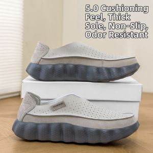 CVPAJ | Vintage Style Bean Shoes Mens Breathable Lace-up Casual Shoes