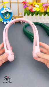 Kipas Angin Gantung Leher USB Portable Portabel Rechargeable Tanpa Baling Baling Bladeless Silent Hanging Mini Neck fan Smart Sport Lazy NeckFan Cooling Cooler Elektrik Digital Display 8000Mah 5 Speed Wind Multifungsi