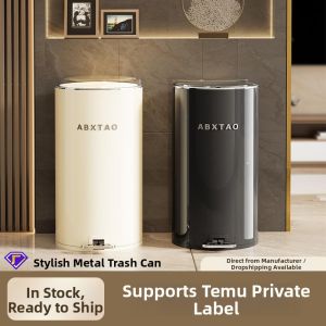 LIWAN | High Capacity Stylish Sealed Step Metal Trash Can