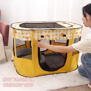 110cm Cat Tent Dog House Folding Square Cage Puppy Pet Delivery Room Khemah Kucing Outdoor Travel Playpen Kennel