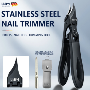 Angled Blade Toenail Clippers for Thick & Ingrown Nails - High-Temp Forged Stainless Steel Pedicure Tools with Built-in Switch F
