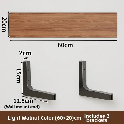 Wall-Mounted Shelving Wooden Board 1-Piece Bookshelf Floating Finish-Free