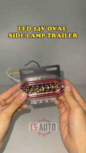 1pc x LED 24V Oval Blinking Side Marker Light Truck Lamp Trailer Lorry Lampu Tepi Sisi Cahaya Lori 2 Bateri
