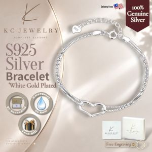 KC Jewelry S925 White Gold Plated Love Bracelet