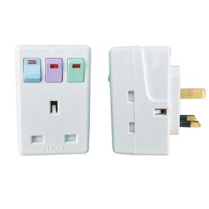 Dual USB One to Two Converter Plug US to UK Travel Socket Adapter 823E Hong Kong Macau NF Brand Electrical Connector