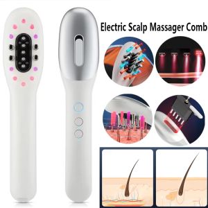 EMS Electric Massage Comb LED Blue Red Light Therapy Hair Massage Scalp Brush for Hair Growth Anti Hair Loss