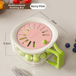 TAOXIAOHE | Multifunctional Collapsible Drain Basket with Lid for Washing Fruits and Vegetables