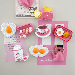 Magneesia 3D Realistic Food Sticker Đồ Trang Trí Nhà Phong Cách Hoạt Hình Dễ Thương Màu Hồng Sáng Tạo Đồ Trang Trí Nhà Từ Tính