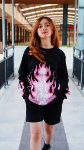 Kaos Lengan Panjang Triad T-Shirt Longsleeve 24s Hitam Tshirt Metal | Boneman | Black | Baju Long Sleeve A4956