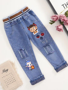 Boys Spring Autumn Thin Casual Cool Denim Pants Middle Children Long Trousers Personality Naera Casual Pants Cotton Polyester Blend