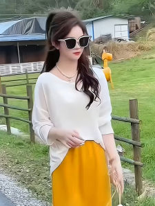 เสื้อยืดแขนยาวผู้หญิง ผ้าโปร่ง บาง โปร่ง ป้องกันแสงแดด ฤดูร้อน หลังเปิด ตัวนอก ผ้าโปร่ง เสื้อผ้าทำงานสไตล์เกาหลี