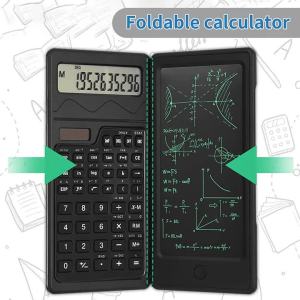 Foldable Solar Energy Scientific Calculators &6 Inch LCD Writing Tablet Drawing Pad Graphing For Office Business Student Teacher