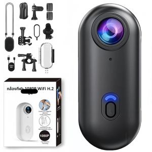 กล้องแอคชั่น 4K ขนาดพกพา กล้องบันทึกภาพติดตัวแบบพกพา กล้องสวมใส่ได้ กล้องมินิ WiFi กันน้ำ กล้องติดหมวกจักรยาน สำหรับกีฬา